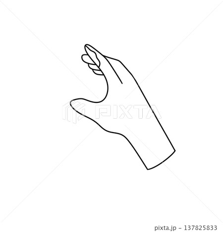Minimalist line drawing of a hand gesturing Minimalist line drawing of a hand gesturing 137825833