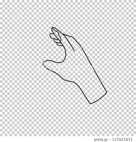 Minimalist line drawing of a hand gesturing Minimalist line drawing of a hand gesturing 137825833