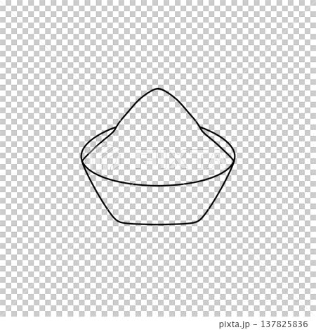 Simple line drawing of a cupcake 137825836