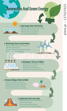 infographic of renewable and green energy , eco friendly, environment protection, flat design 137825925