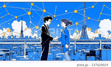 DX・AI・クラウドで進むデジタルトランスフォーメーション｜データネットワークのビジネスコンセプト