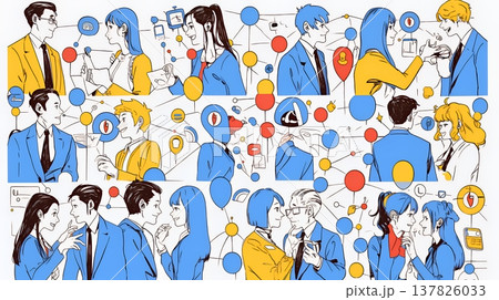 DX・AI・クラウドで進むデジタルトランスフォーメーション｜データネットワークのビジネスコンセプト