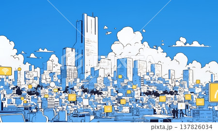 DX・AI・クラウドで進むデジタルトランスフォーメーション｜データネットワークのビジネスコンセプト