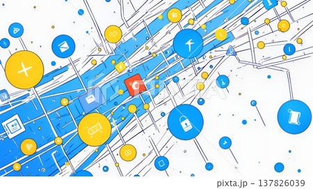 DX・AI・クラウドで進むデジタルトランスフォーメーション｜データネットワークのビジネスコンセプト