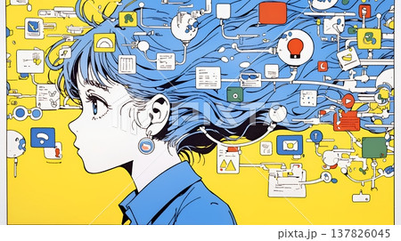 DX・AI・クラウドで進むデジタルトランスフォーメーション｜データネットワークのビジネスコンセプト