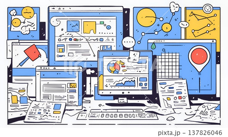 DX・AI・クラウドで進むデジタルトランスフォーメーション｜データネットワークのビジネスコンセプト