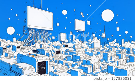 DX・AI・クラウドで進むデジタルトランスフォーメーション｜データネットワークのビジネスコンセプト