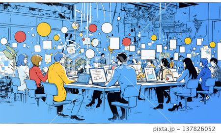 DX・AI・クラウドで進むデジタルトランスフォーメーション｜データネットワークのビジネスコンセプト