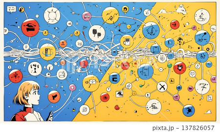 DX・AI・クラウドで進むデジタルトランスフォーメーション｜データネットワークのビジネスコンセプト