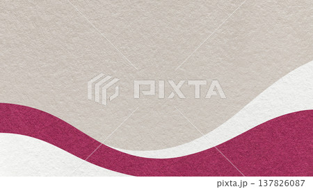 Textured light cool beige paper background with white and purple wavy lines and waves, copy space for banner, presentation 137826087
