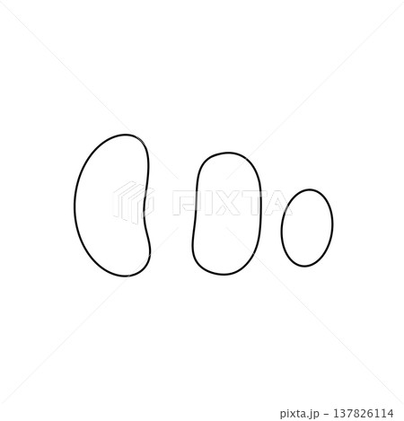 Three simple, hand-drawn circles on white background 137826114