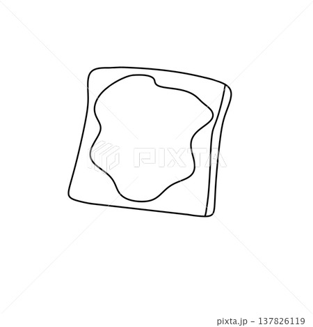Simple line drawing of a slice of bread 137826119