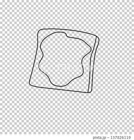 Simple line drawing of a slice of bread 137826119