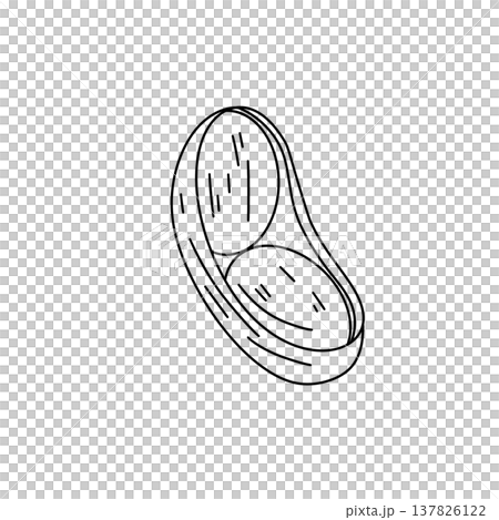 Simple line drawing of a raw steak Simple line drawing of a raw steak 137826122
