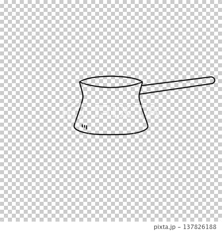 Simple line drawing of a coffee pot Simple line drawing of a coffee pot 137826188