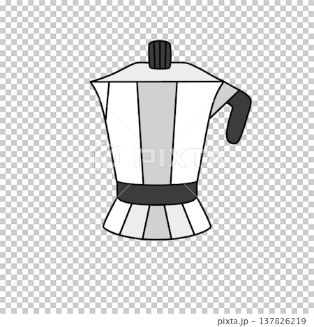 Stylized coffee pot in minimalist design Stylized coffee pot in minimalist design 137826219