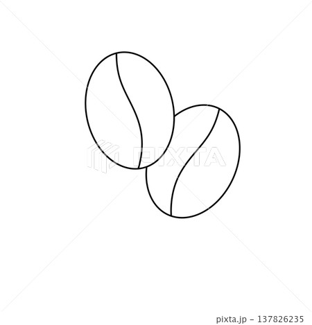 Simple sketch of two coffee beans Simple sketch of two coffee beans 137826235
