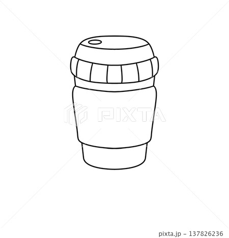 Simple line drawing of a coffee cup Simple line drawing of a coffee cup 137826236