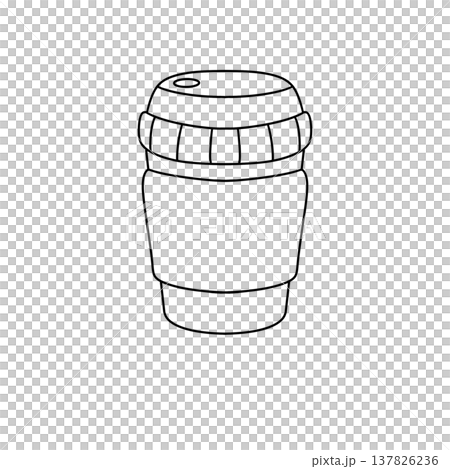 Simple line drawing of a coffee cup Simple line drawing of a coffee cup 137826236