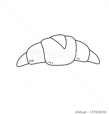 Simple line drawing of a croissant Simple line drawing of a croissant 137826240