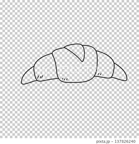 Simple line drawing of a croissant Simple line drawing of a croissant 137826240