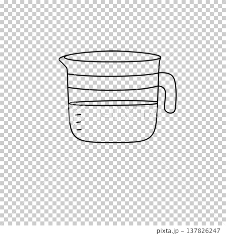 Simple line drawing of a measuring cup Simple line drawing of a measuring cup 137826247