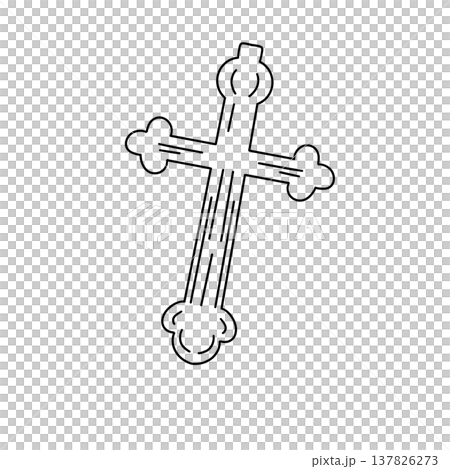 Simple line drawing of a cross 137826273