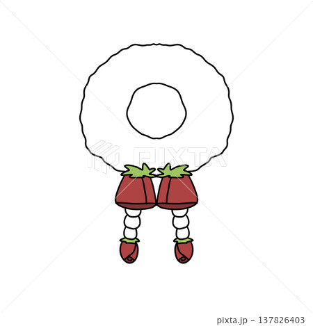 Cartoon character with afro hair and strawberry-themed outfit Cartoon character with afro hair and strawberry-themed outfit 137826403