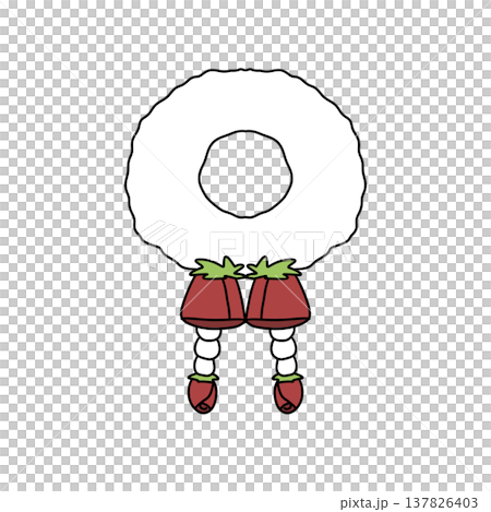 Cartoon character with afro hair and strawberry-themed outfit Cartoon character with afro hair and strawberry-themed outfit 137826403