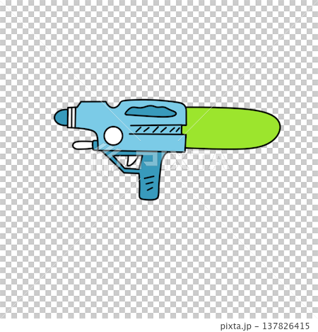 Bright toy gun with blue body and green barrel Bright toy gun with blue body and green barrel 137826415