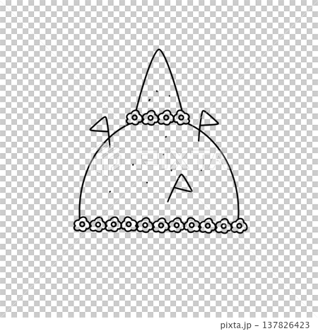 Simple line drawing of a whimsical hat 137826423