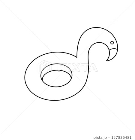 Simple line drawing of a stylized flamingo Simple line drawing of a stylized flamingo 137826481