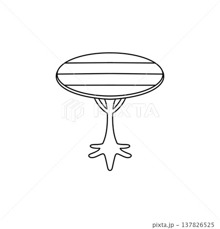 Simple outline of a striped mushroom 137826525