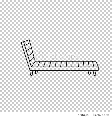 Simple line drawing shows a lounge chair 137826526