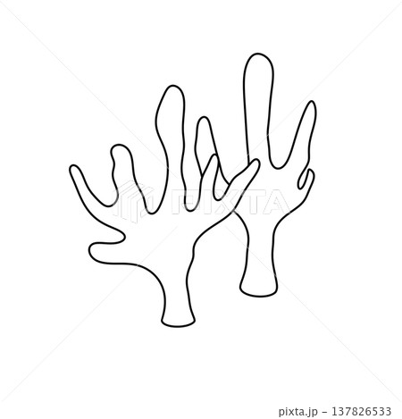 Simple line art of a coral reef structure 137826533