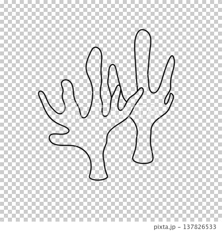Simple line art of a coral reef structure 137826533