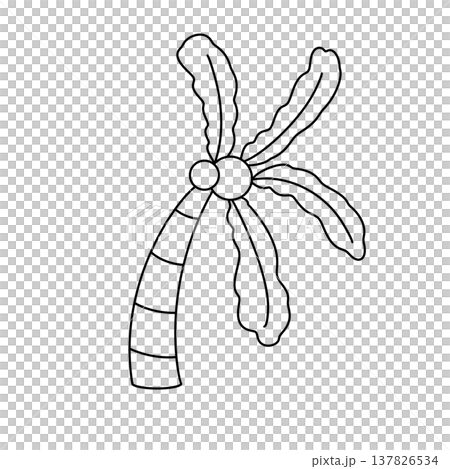 Simple palm tree outline, hand-drawn style 137826534