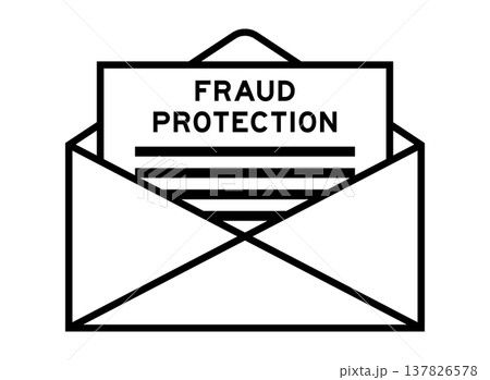 Envelope and letter sign with word fraud protection as the headline 137826578