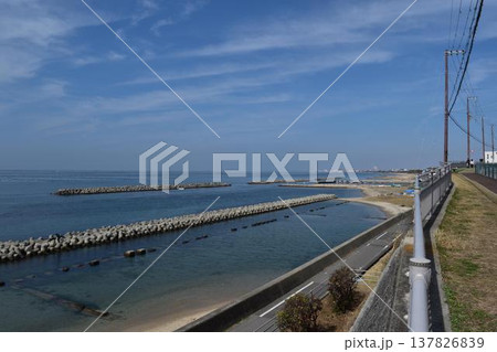 瀬戸内海のテトラポッド防波堤 瀬戸内海のテトラポッド防波堤 137826839