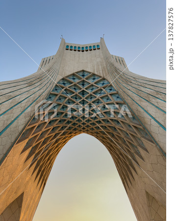 Azadi Tower, Freedom Tower built of Isfahan white marble on the square, Gateway to Tehran, Persian Empire, Architect Hossein Amanat, Shah Memorial Tower 137827576