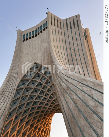Azadi Tower, Freedom Tower built of Isfahan white marble on the square, Gateway to Tehran, Persian Empire, Architect Hossein Amanat, Shah Memorial Tower 137827577