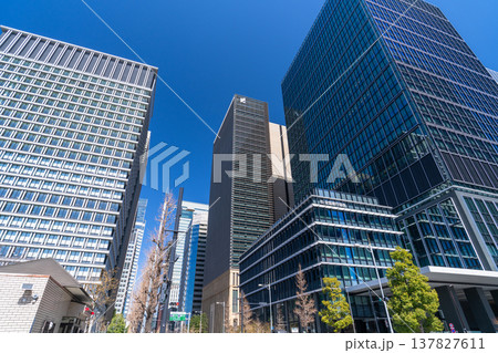 《東京都》大手町オフィス街・ビルの谷間 137827611