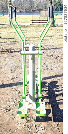 fitness equipment in public park gym fitness equipment in public park gym 137827634