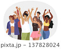 People dance at disco in nightclub or at music festival with good concert program 137828024