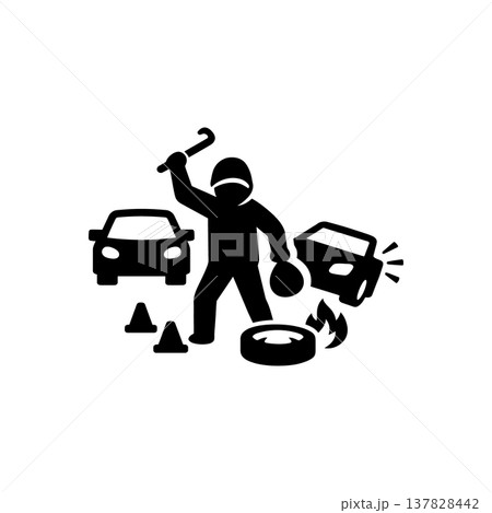 Riot And Property Vandalism icon Riot And Property Vandalism icon 137828442