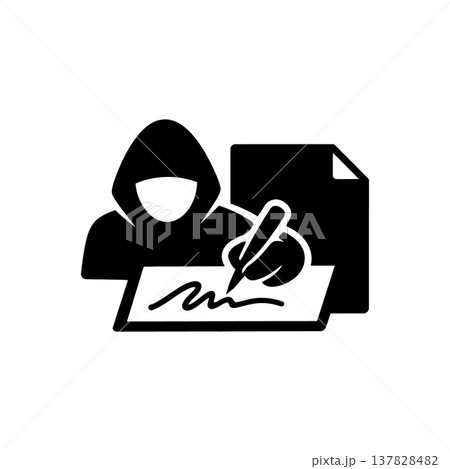 Identity Theft Signature Icon Identity Theft Signature Icon 137828482