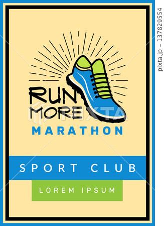 Marathon poster. running sneakers illustrations template for poster design Marathon poster. running sneakers illustrations template for poster design 137829554