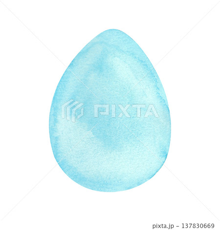 Bright watercolor Easter eggs with delicate illustrations on a white background. Perfect for print design, websites, themed menus, or family dinner invitations. 137830669