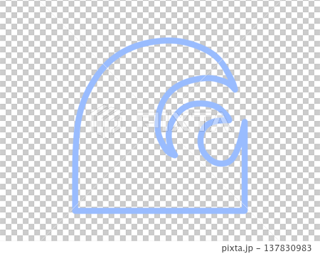 海嘯圖標，簡潔，藍色 137830983