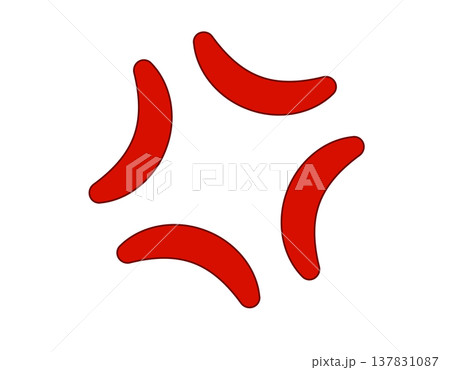 Japanese angry symbol flat icon, a common manga and anime expression of frustration Japanese angry symbol flat icon, a common manga and anime expression of frustration 137831087
